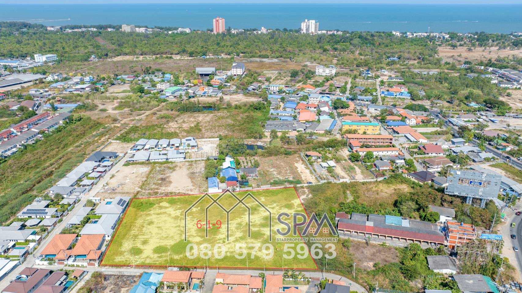 Land for sale at Cha Am town, 7 Rai 65 sqwah (11460 sq.m,) price 3.9 Million Baht per Rai