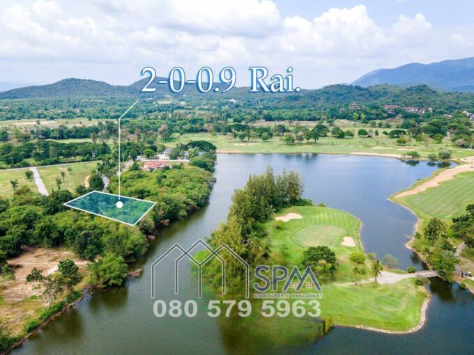 Land for sale next from the lake at Springfield Golf Course, Land Area 2 Rai  9 sq.wah. (3236 sq.m), Price 4 Million Baht